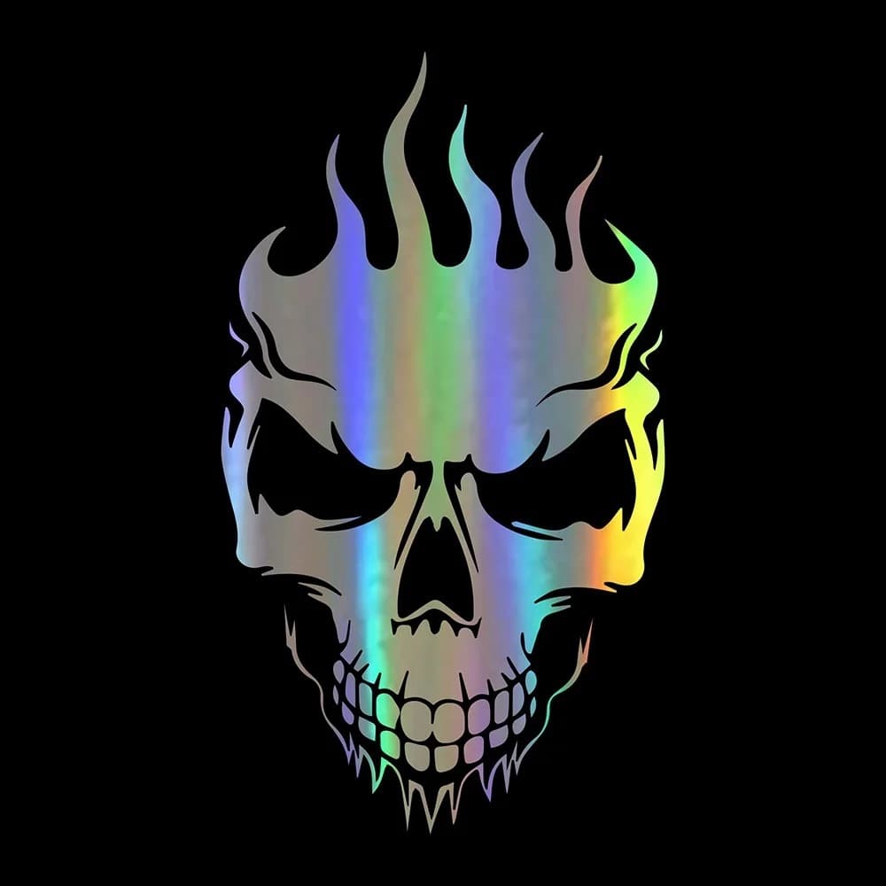Skull Car Sticker Hood Decal Side Door Decal Flame Skull Creative Personalized Decoration