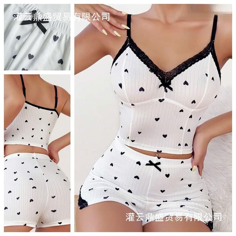 Amazon Lingerie Two-Piece Set EU-US Export Original Sexy Lace Lingerie Set White