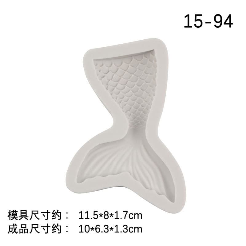 Mini Mermaid Tail Silicone Mold, Liquid Silicone Fondant Baking Tool, Chocolate Mold