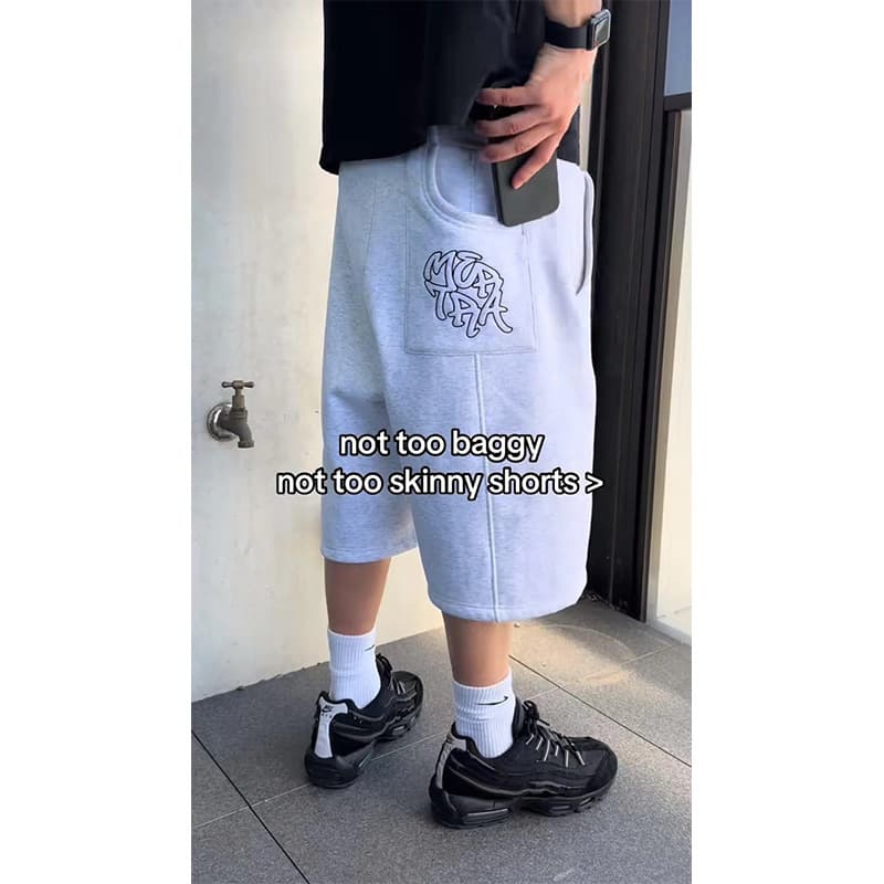 European and American cross-border Mertra embroidered letter short sweatpants casual high street hip-hop rap streetwear shorts