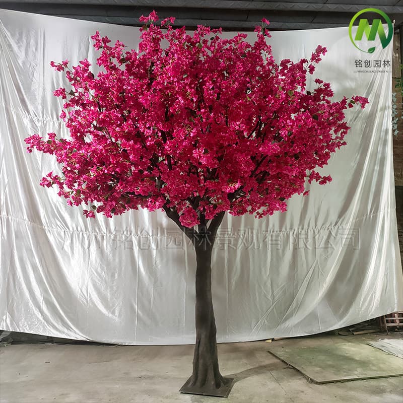 Hot-selling large-scale simulated rhododendron trees, fiberglass simulated bougainvillea trees, indoor and outdoor decorative simulated flower trees