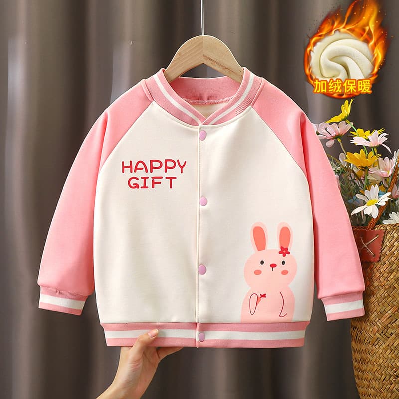 Hot New Children's Fleece Cardigan Boys Girls Outdoor Sport Hoodie Korean Style Baseball Jacket Drop Shipping