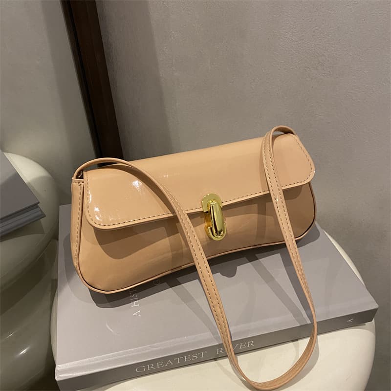 French personality trendy 2026 new style lock buckle fashion retro armpit fashionable one-shoulder portable underarm women's small square bag