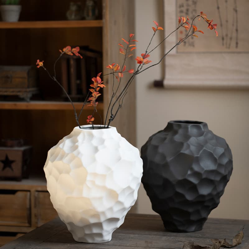 Jingdezhen New Chinese Style Ceramic Large Vase Elevates Style Tabletop Pottery for Living Room Hotel Homestay Hydroponic Vessel
