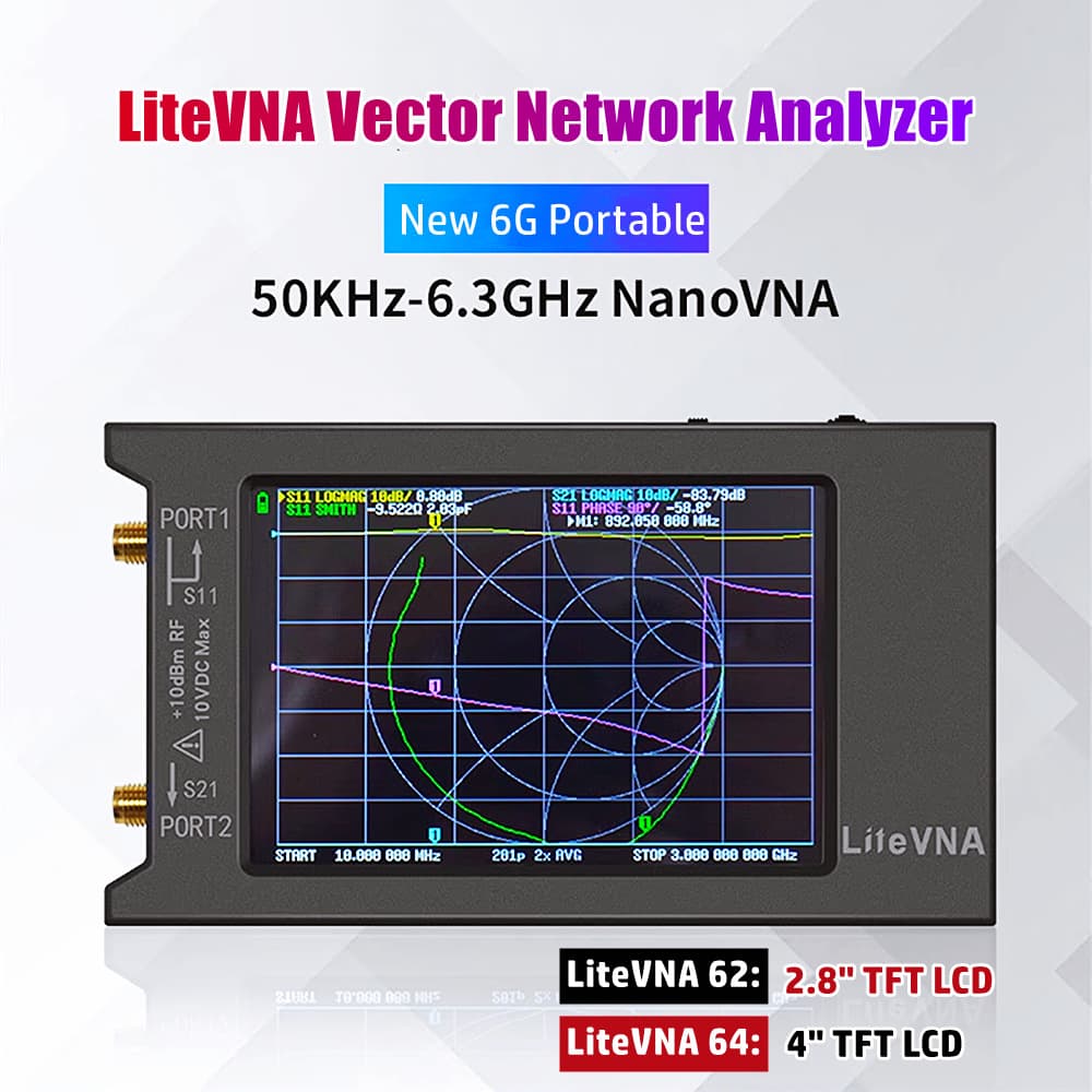 2024 New Model 4" LiteVNA 6GHz Vector Network Analyzer Antenna Shortwave 50k-6.3GHz VNA