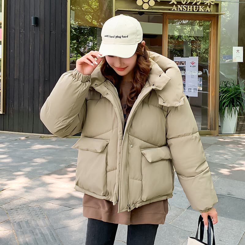 Free shipping new style cotton-padded jacket for women short Korean style loose fluffy bread coat hooded thickened winter cotton jacket for women