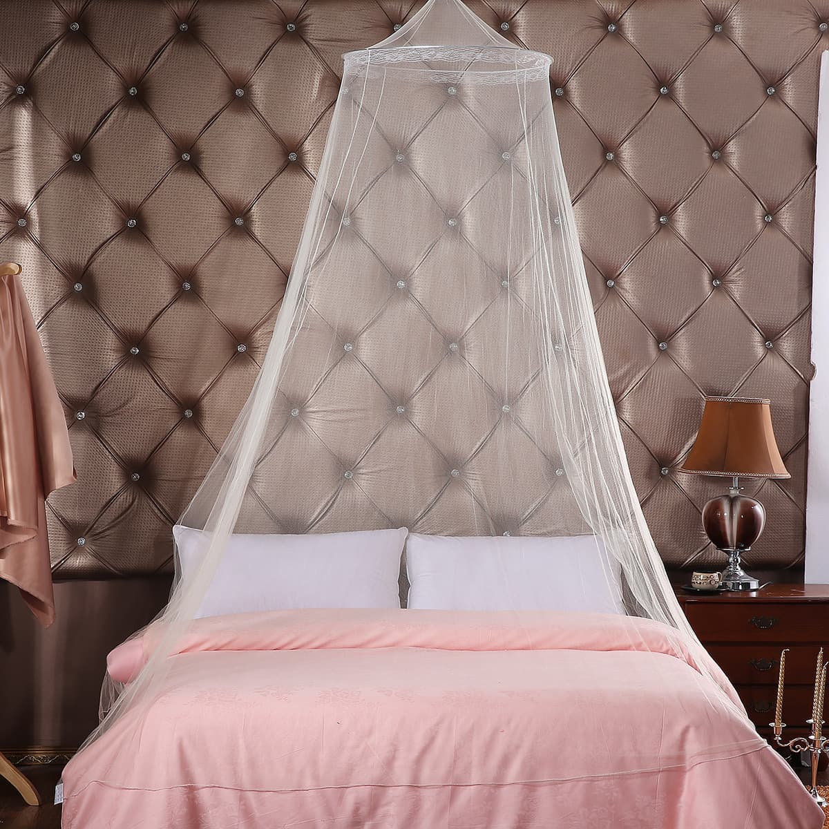 No-installation ceiling dense dome mosquito net for 1.8m bed double person home hanging bed 1.5m ceiling floor-standing palace princess
