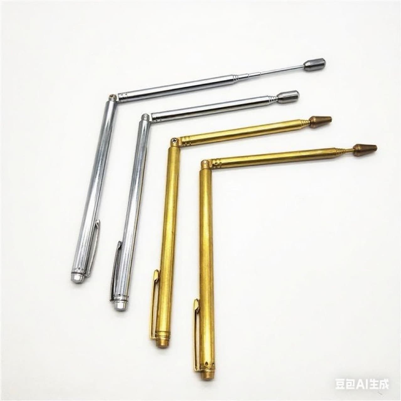 Brass Alloy Stainless Steel Detection Rod, Extendable Directional Antenna Dragon Seeking Ruler, Pen-Style Metal Detection Rod, Multi-Purpose