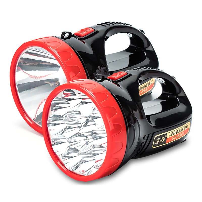 High-power LED portable searchlight for fishing, patrolling, and mining; 15 LED lights; high-power fire-fighting flashlight.