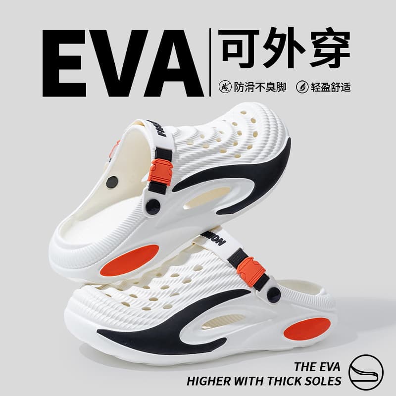 Brand Same Style Clog Shoes for Men Summer Outdoor Anti-Slip Sports Thick Sole Wear-Resistant Toe-Covered Sandals