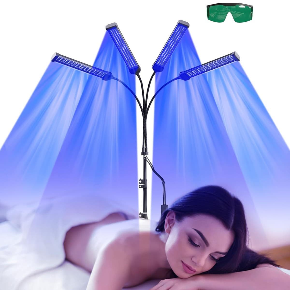 Cross-border 4-head physiotherapy stand light for facial and body beauty, facial and body self-skin sunbathing light, tanning light