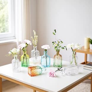 New Simple Glass Vase, Colored Transparent Aromatherapy Vase, Fresh Home Living Room Flower Arrangement Decoration, Light Luxury