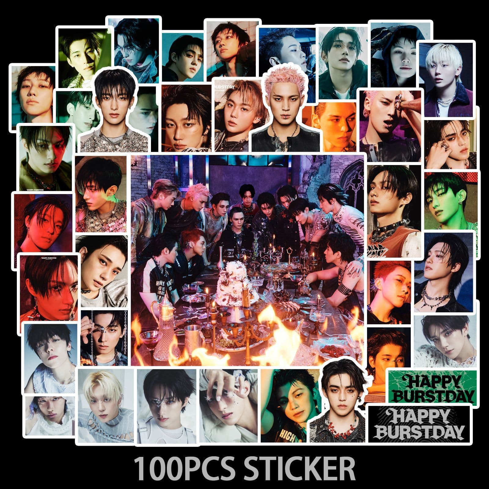 100 Seventeen Happy Burst Day Stickers in Stock (Seo Myung-ho & Yoon Jeong-han)