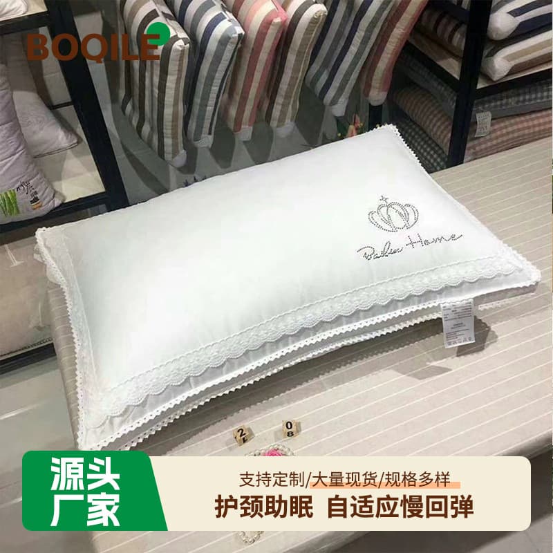 Factory Wholesale Lace Pillow with Rhinestones Beauty Goddess Pillow Velvet Comfort Pillow Neck Support Pillow