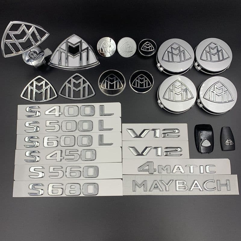 Compatible with Maybach emblem for Mercedes-Benz S-Class S400 S600 S450 S560 upright emblem rear emblem wheel hub cap emblem