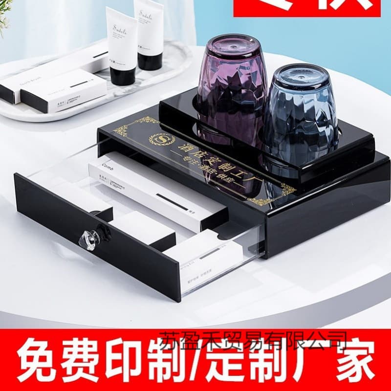 Hotel Toothbrush Kit Acrylic Guesthouse Toiletry Tray Storage Box Room Bathroom Consumables Box