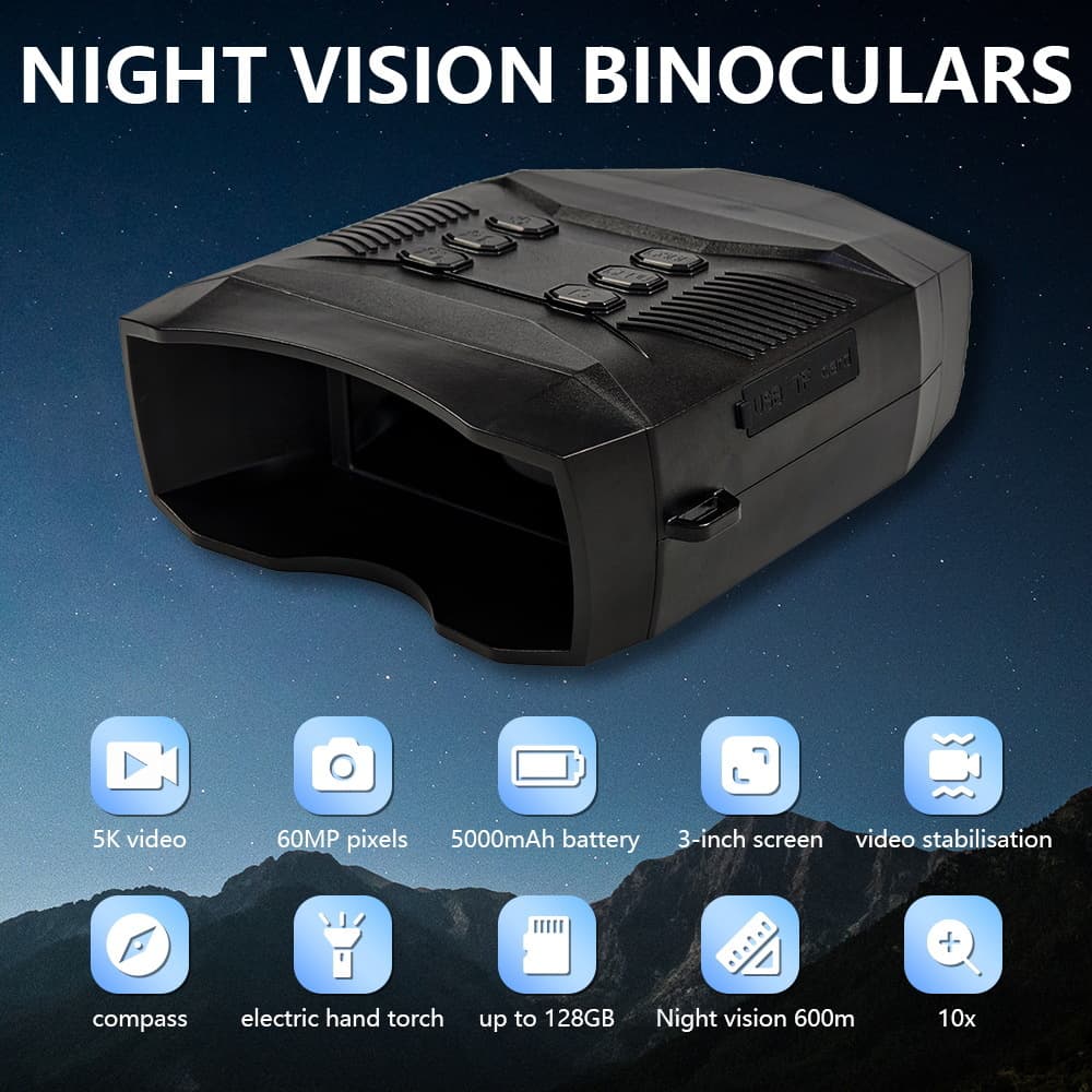 Source Factory Cross-Border Export Infrared Night Vision Device 5K High-Definition Telescope Day and Night Night Vision Goggles Flashlight