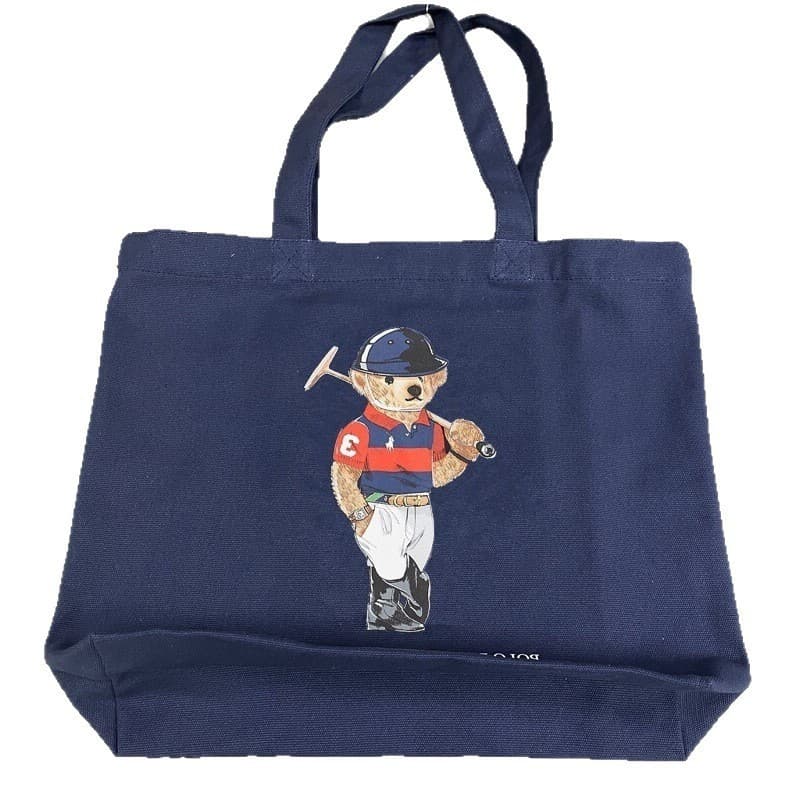 Cross-mirror hot-selling popular Japanese and Korean cartoon bear shopping bag handbag shoulder portable denim bag student bag