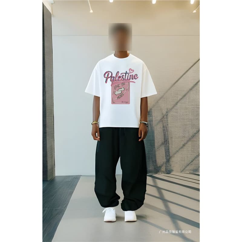 Cross-border European Size POP T-Shirt for Men Graphic T Shirts Tops Man Clothe