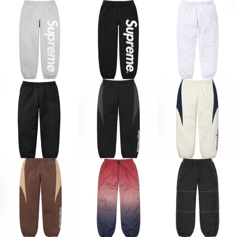SUPREME Streetwear Sweat Pants Loose Fleece-Lined Joggers Casual Sports Pants for Men