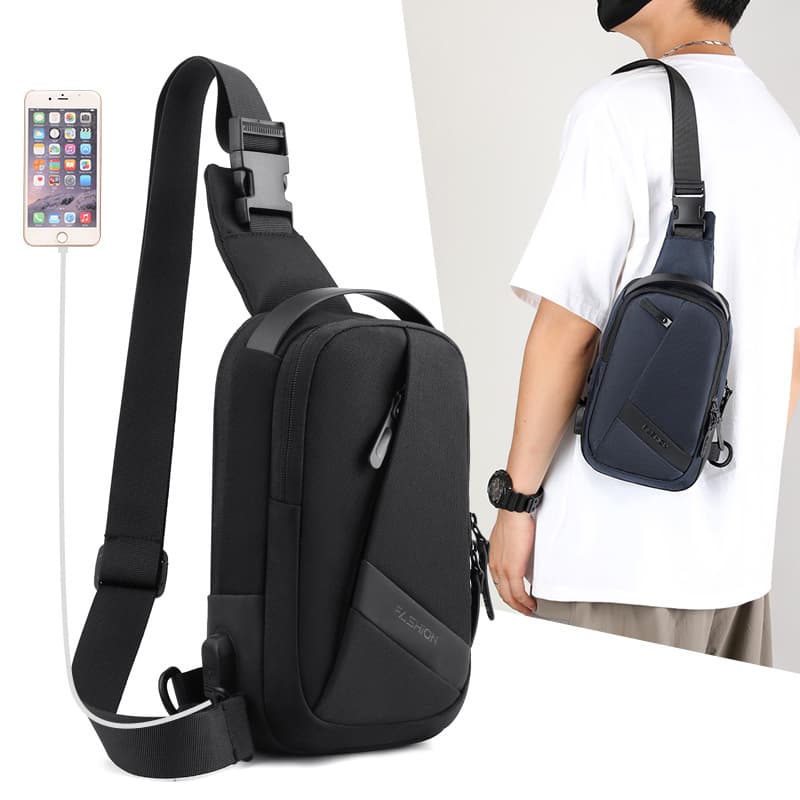 New business men's chest bag lightweight Oxford cloth crossbody bag high quality outdoor commuting shoulder bag men's backpack