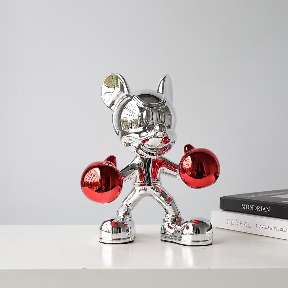 Cartoon Trendy Mickey Wine Cabinet Study Ornament Resin Craft Luxury Living Room Hallway Decoration Figurine Classic Accessory
