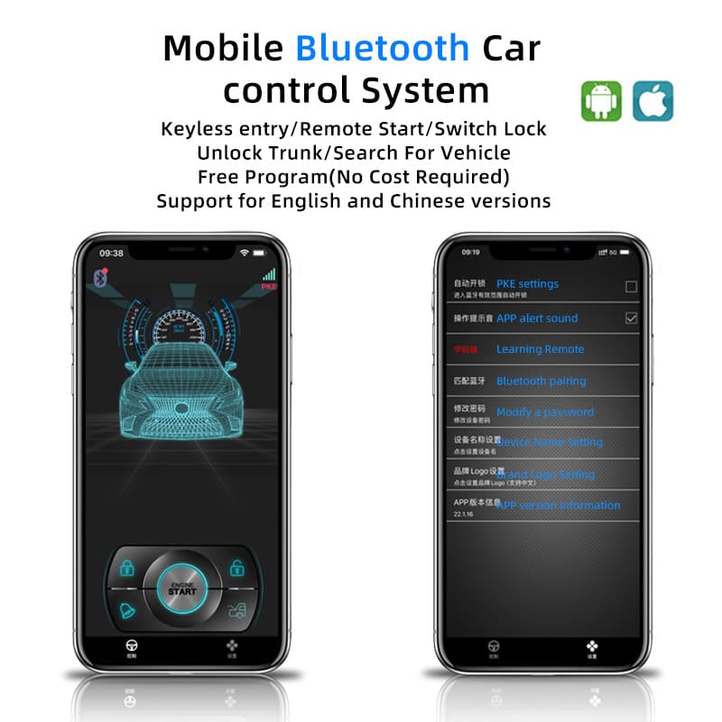 Shenqi Cross-Border New Car Modification One-Key Start Mobile Bluetooth Remote Control Car Keyless Entry Anti-Theft Device
