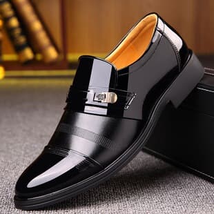 2026 Spring New Men's Business Formal British Leather Shoes, Men's Slip-on Casual High-end Wedding Shoes