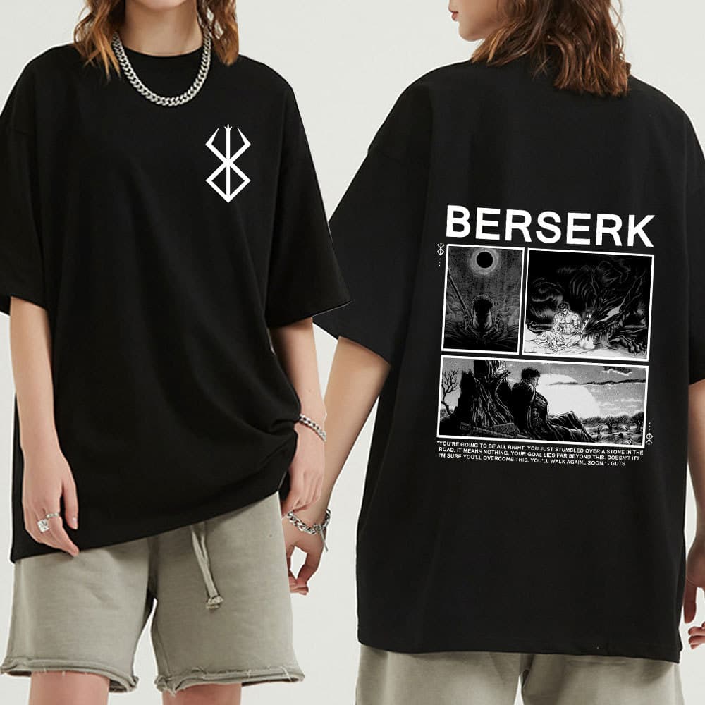 Short Sleeve Fashion Men Berserk Guts Top Cotton T Shirt MangaT-shirt