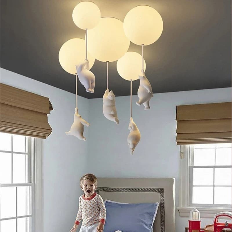 Best-selling LED Ceiling Light Cartoon Bear Kids Room Light for Boys Girls Living Room Dining Room Balloon Light