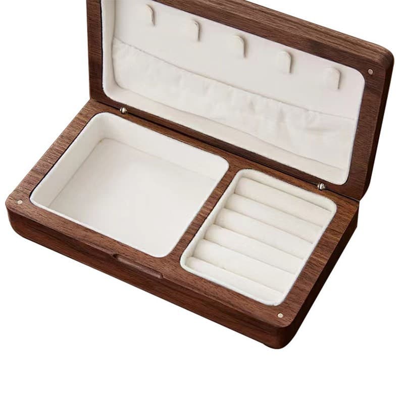 Vintage Jewelry Box Storage Organizer Walnut Wood Creative Gift for Friends and Girlfriends Small Box for Trinkets