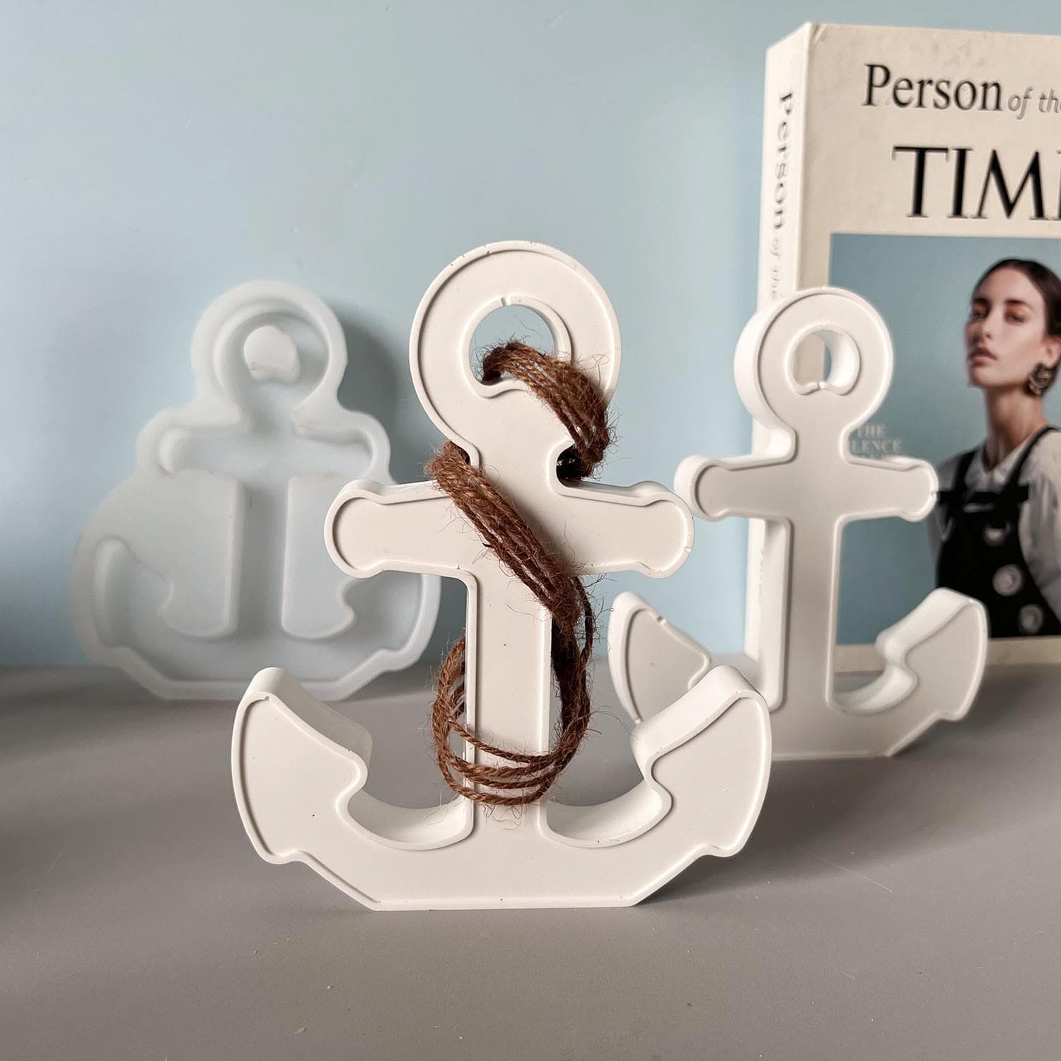 Large Anchor Pendant Silicone Mold, Summer Anchor Decoration Plaster Resin Mold
