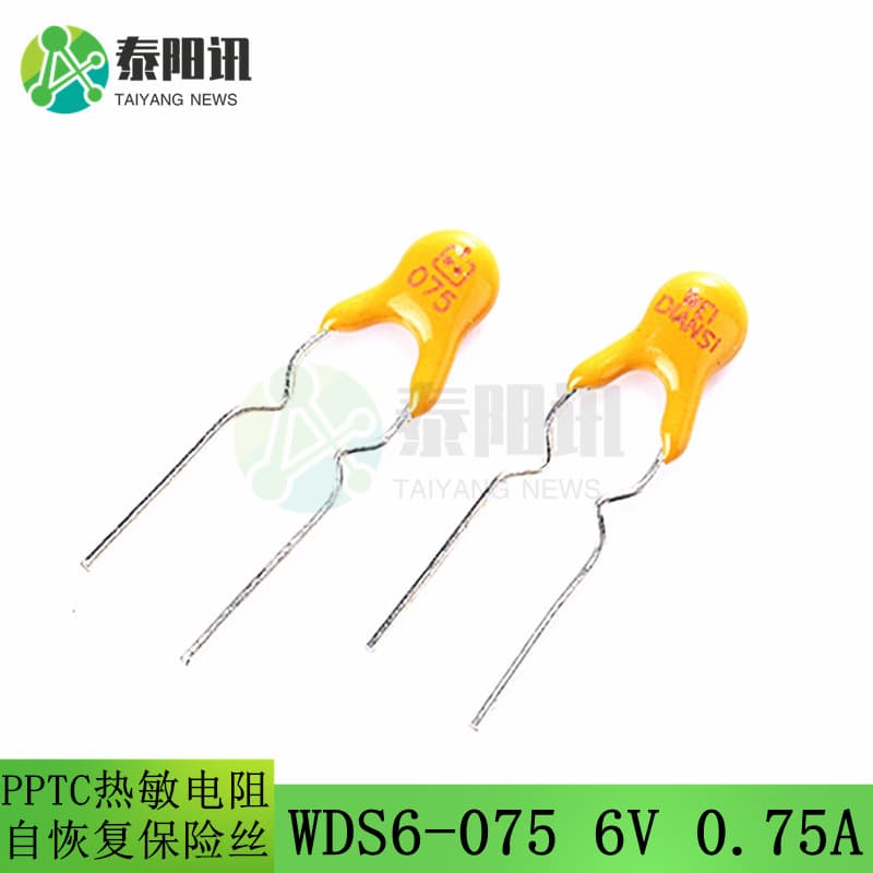 Through-hole PPTC resettable fuse 6V 0.75A 750MA WDS6-075 PPTC thermistor.