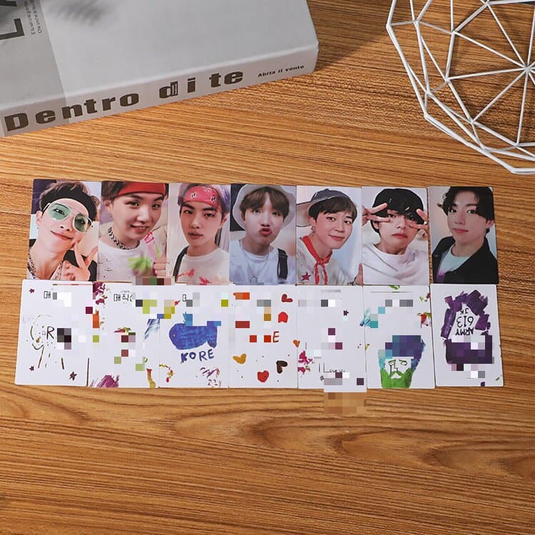 FD Boys v Jungkook and Jin's same style 5TH FM graffiti photocards