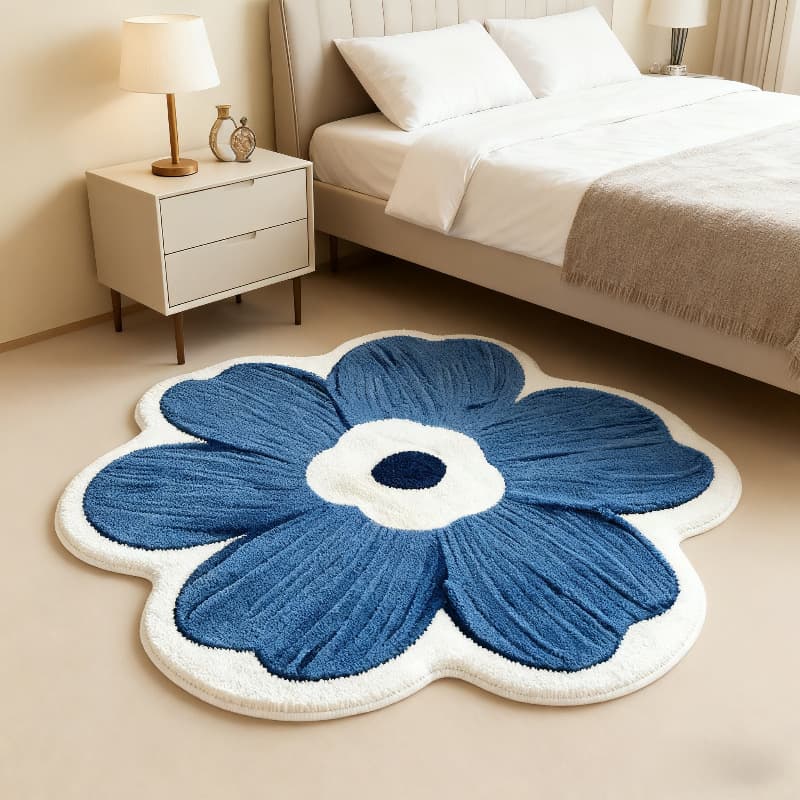 Girly Heart Imitation Cashmere Flower Floor Mat Bedroom Soft Skin-Friendly Bedside Blanket Living Room Wear-Resistant Easy-Care Heterosexual Blanket