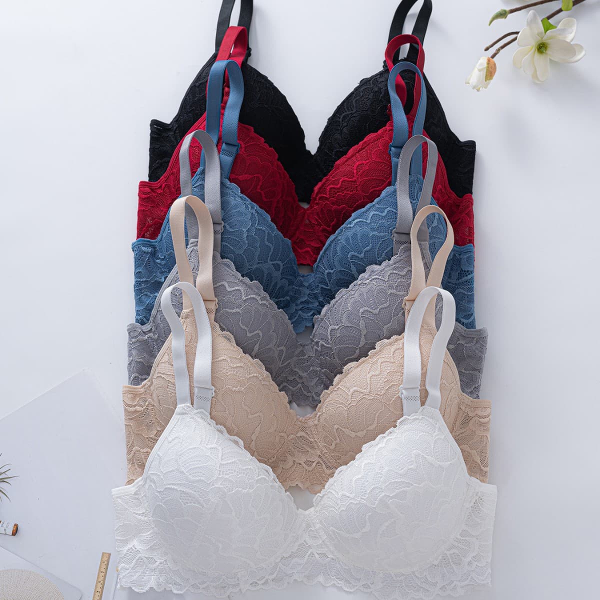Lace Underwear Sets【Lace Bra Set】Push-up Adjustable Shoulder Straps Underwear