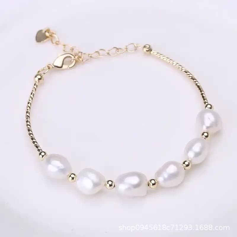 Xingcheng New Chinese Style Jewelry Beaded Baroque Freshwater Pearl Bracelet for Women, Versatile Premium Look, Custom Processing with Materials Included