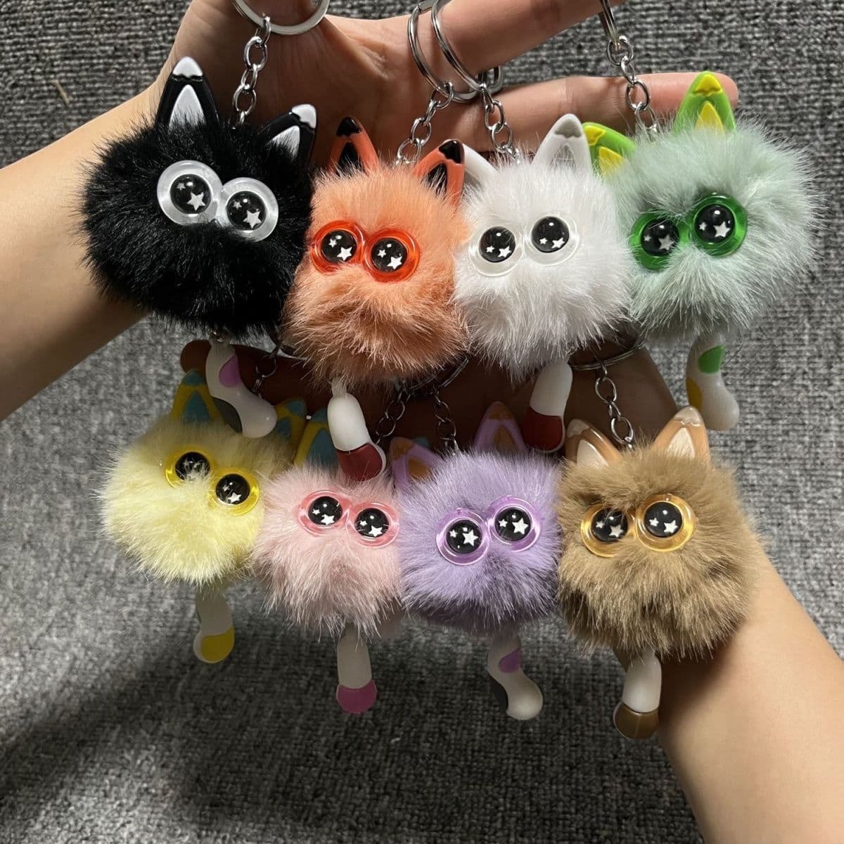 Plush keychain tail for backpack, school gift, dorm accessory, trending plush keychain