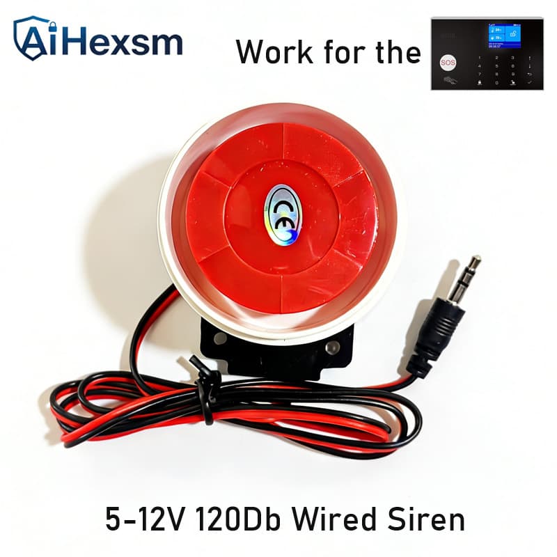 DC 3.5mm plug 120db wired siren 9-12V anti-theft alarm siren accessories horn high-pitched alarm