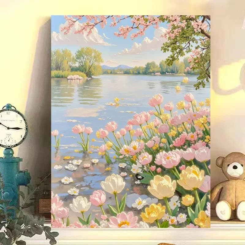 diy digital oil painting sunny plant flowers natural scenery series hand-colored oil painting decorative painting