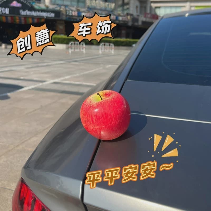Artificial Apple Fruit Car Ornament Dashboard Safe Decoration for Electric Vehicles Interior and Exterior Christmas Decor