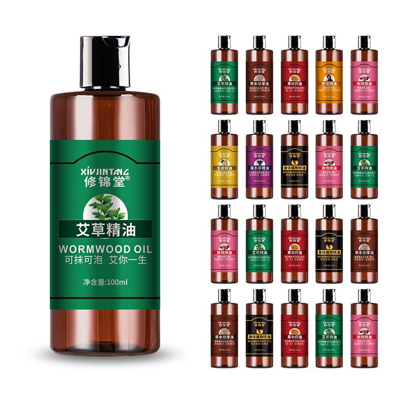 Rose Mugwort Ginger Body Massage Oil for Scraping, Lubrication, Base Oil, and Compound Essential Oil, 100ml