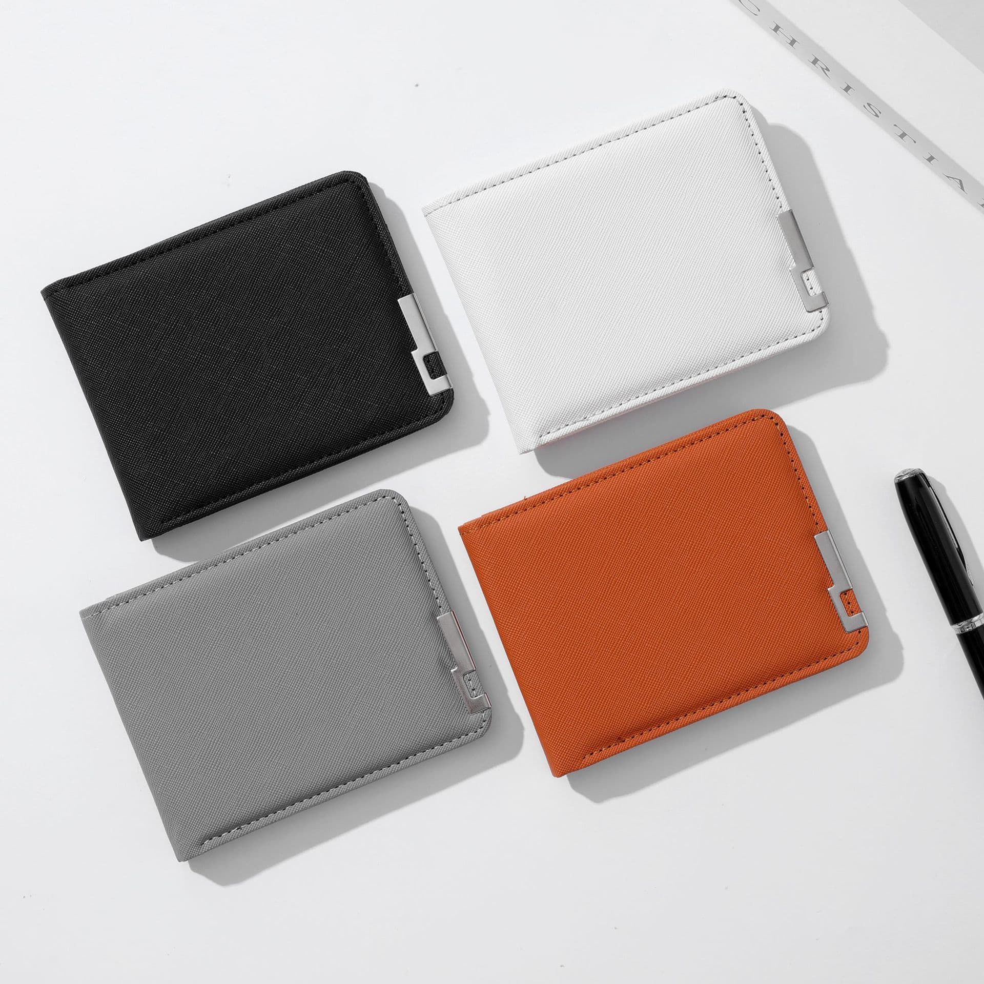 Men's Premium Short Wallet, Thin Multi-Card Holder for College Students, Minimalist Card Case