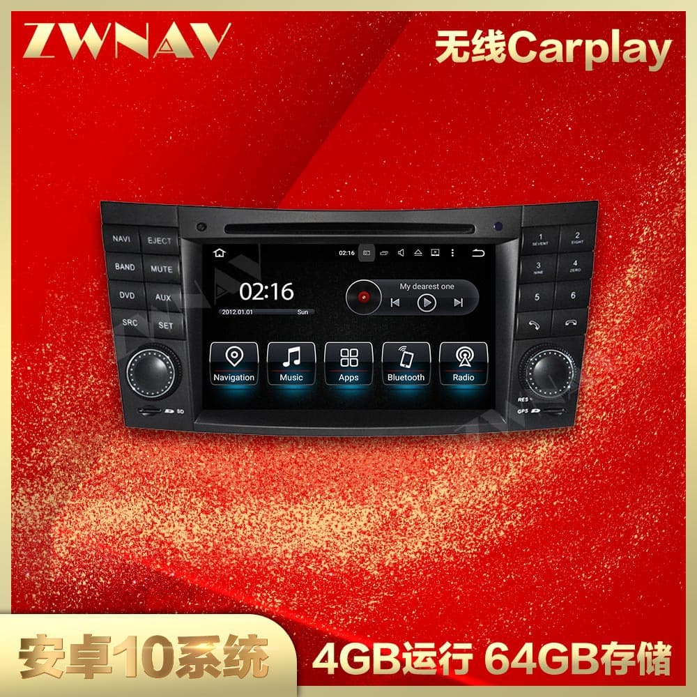 Export source compatible with Mercedes Benz CLK W209 2005-06 Android 10.0 Car Navigation Large Screen