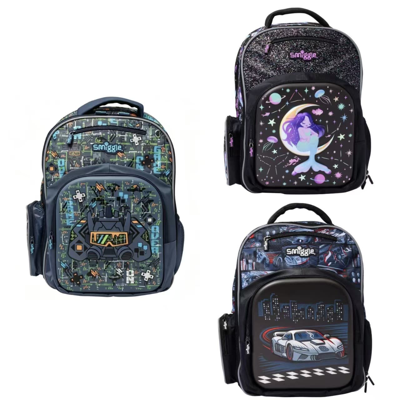 Australian Smiggle Spine-Protecting Backpack for Primary and Secondary School Students, Large Capacity Double-Shoulder Bag, Children's Large Casual Backpack