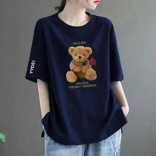 Clearance Deal: End-of-Line Designer Label Removed, High-End Elegant Slimming Casual Short-Sleeve Printed T-Shirt for Women