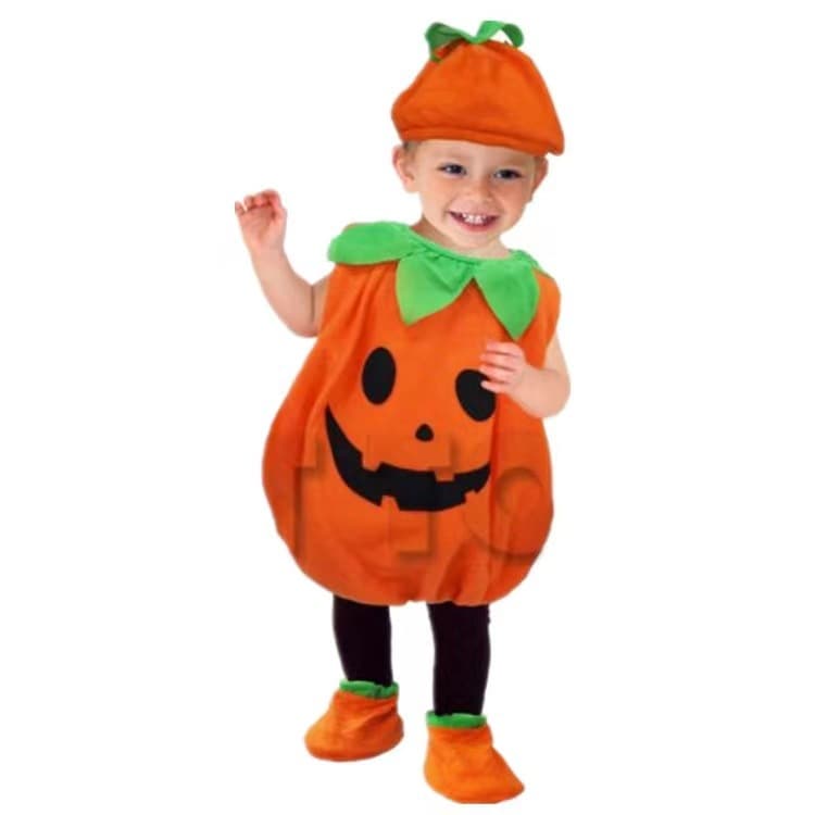 Children's Halloween Pumpkin Costume Baby Cosplay Outfit Performance Wear Cute Pumpkin Baby Clothing Export