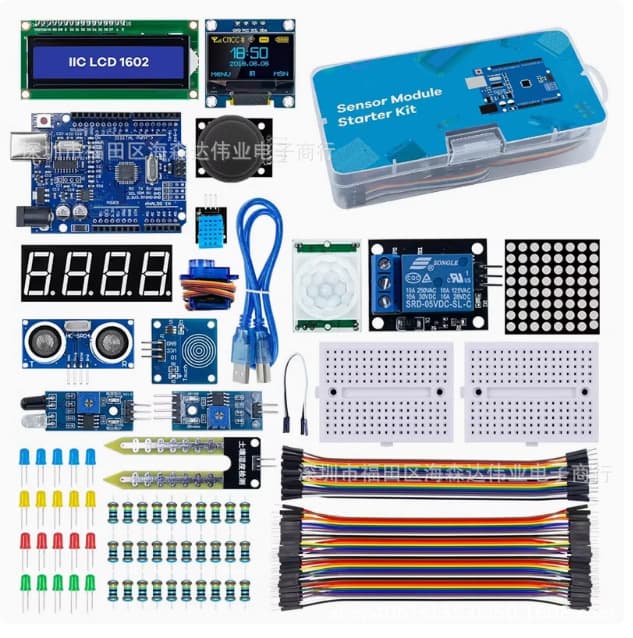 For Arduino R3 Improved Development Board Lcd1602 Oled0.96 Beginner Entry-Level Learning Kit