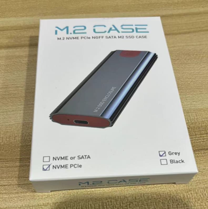 M.2 NVMe Type-C SSD External Enclosure, High-Quality Aluminum Alloy Shell, High Speed