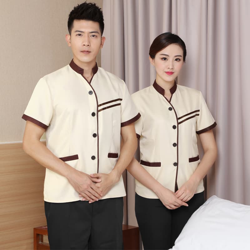 Cleaning clothing women's short-sleeved summer property hotel hotel room cleaner aunt catering waiter work clothes